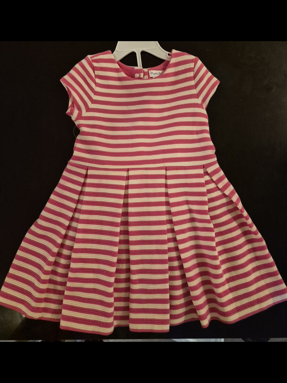 Brand New Ralph Lauren Pink & White Striped Girls' Dress Set - Kids
